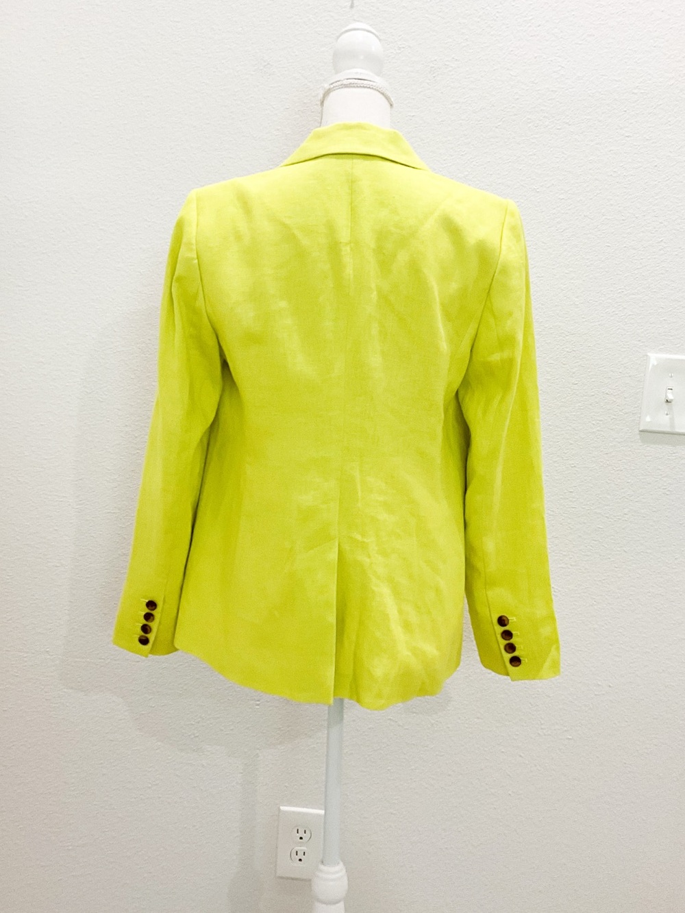 BODEN Women's Neon Yellow Linen Blazer Size 8 - Picture 7 of 10